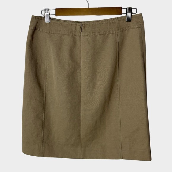 Tory Burch Utility A-Line Skirt Tan Khaki Size 8 8 Preppy Classic Minimalist - Picture 4 of 10